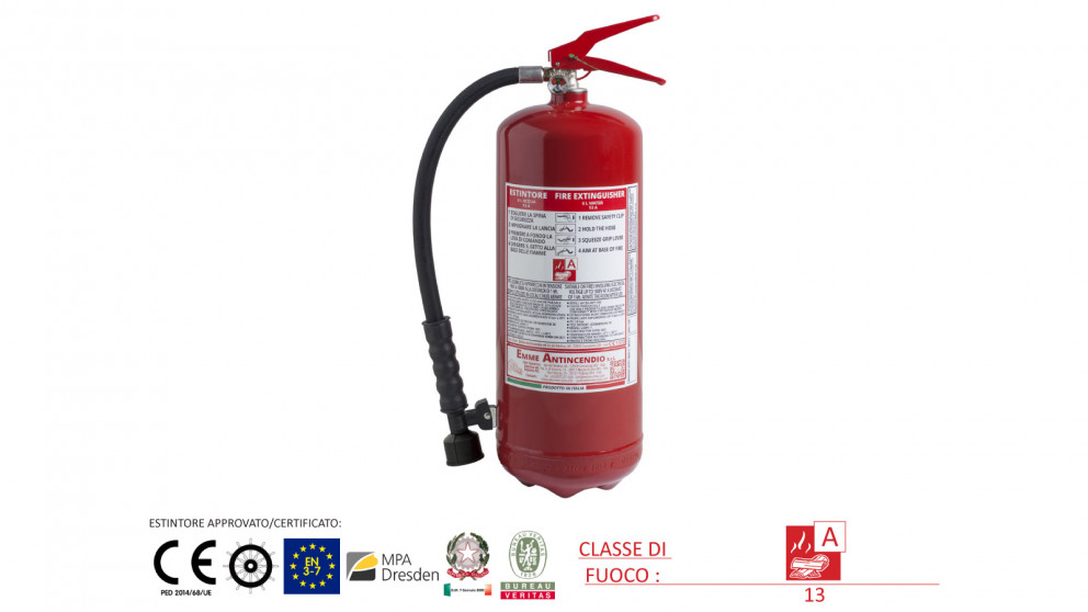 Estintore ad acqua da 6 litri