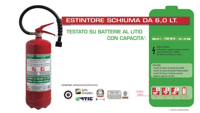 ESTINTORE PER BATTERIE